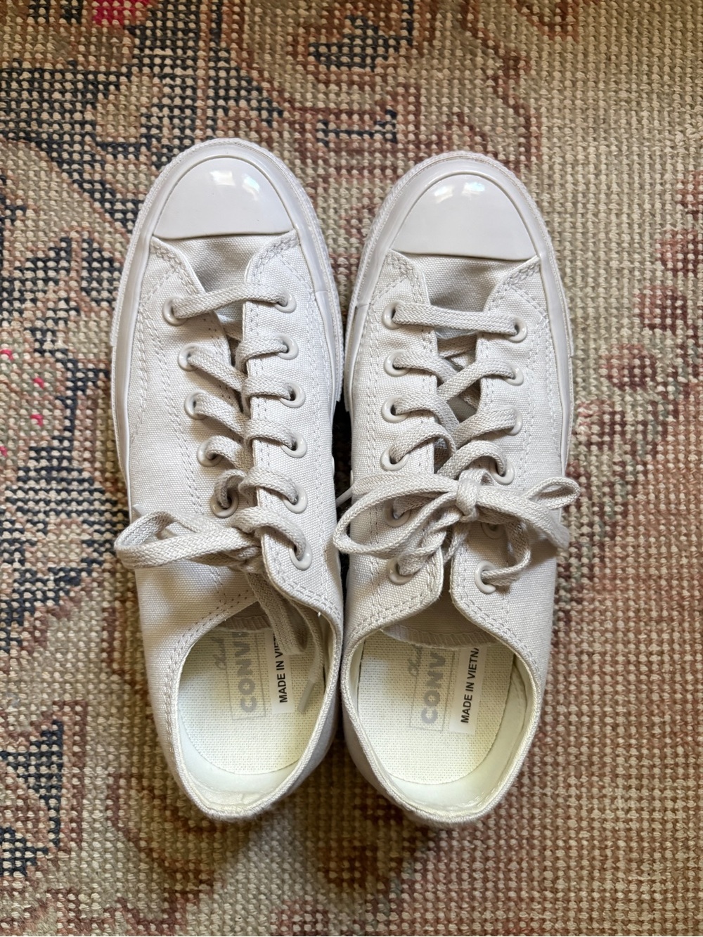 Converse Low Top Canvas Sneakers in Off-White Chuck 70 Monochrome Sneakers